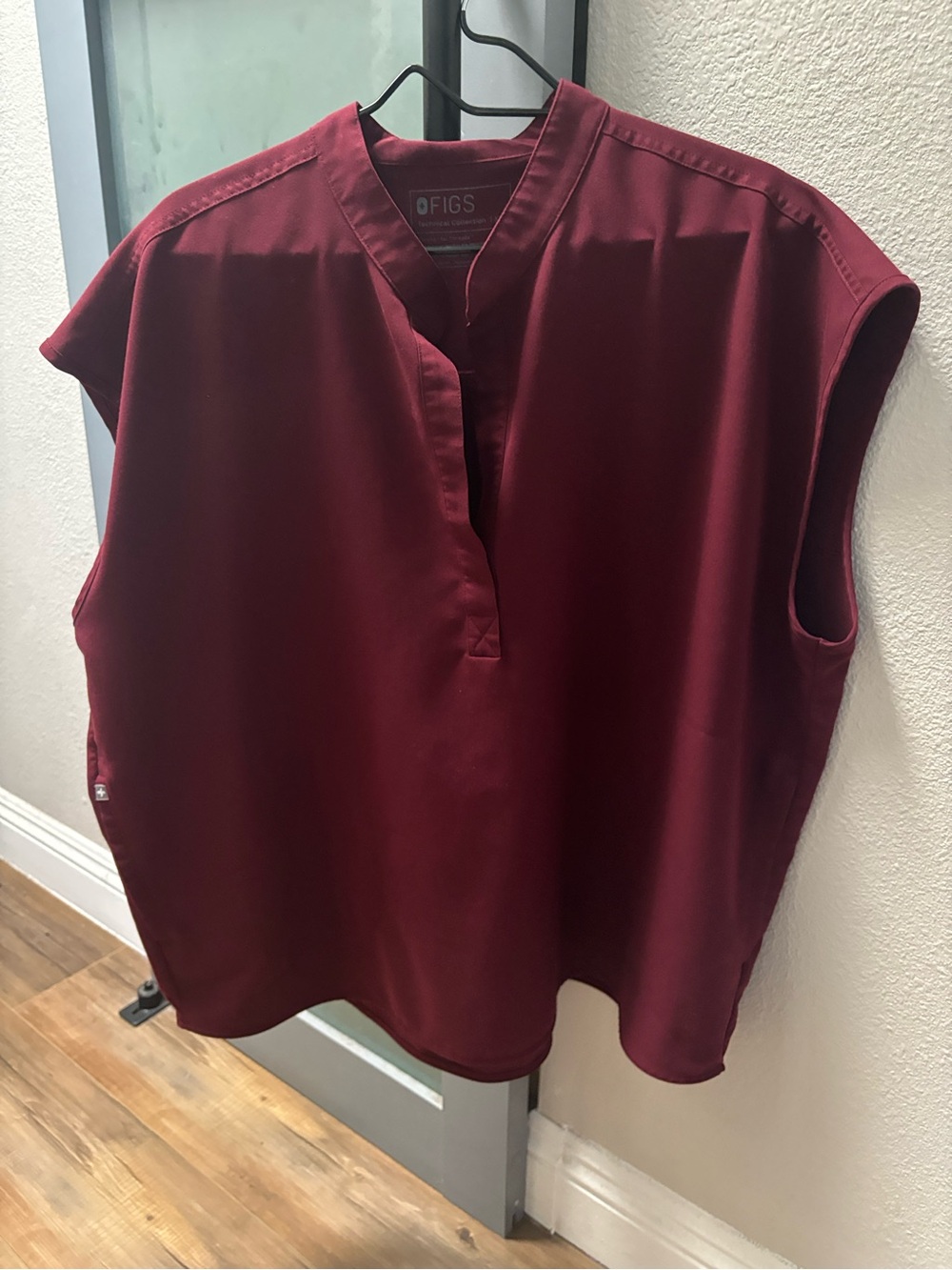 FIGS Burgundy Rafaela Oversized Scrub Top